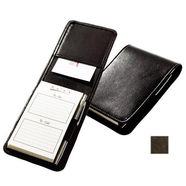 Raika Card Note Taker Case with Pen Brown VI 128 BROWN